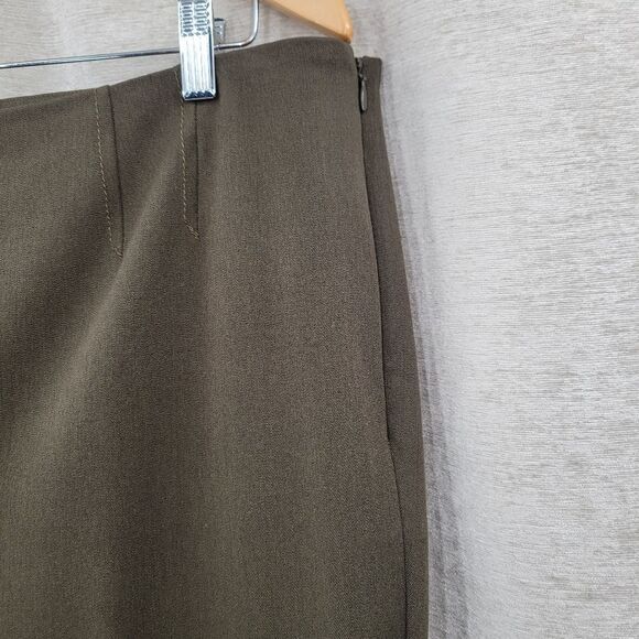 Talbots Dark Oakmoss Green Flat Front Trousers Pants Women's Plus Size 16 - Picture 7 of 13